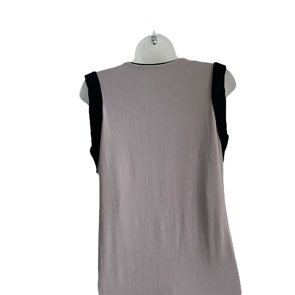 SCAPA Small Dress Lauren Perre Black Taupe Asymmetrical Draped Mini - Picture 9 of 9